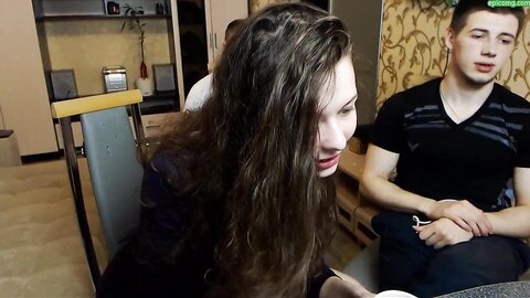 Russian Ginger Girl Sony And Kirill Threesome Sex