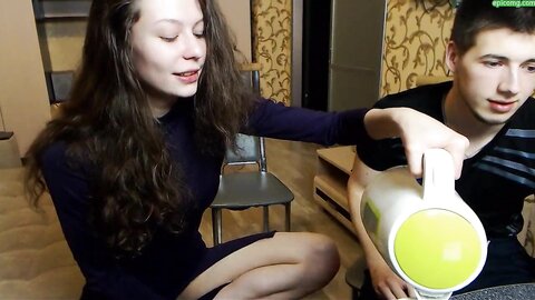 Russian Ginger Girl Sony And Kirill Threesome Sex