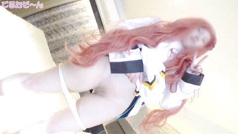 3908645-2 **University student with large flyers and big chubby tits □Rayer in a blue-*ca Yuzu-chan stain-panty microbikini, Nakadashi version 2.