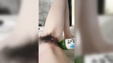 Korean Girl Takes A Soju Bottle In Her Pussy