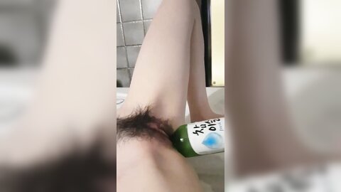 Korean Girl Takes A Soju Bottle In Her Pussy