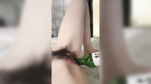 Korean Girl Takes A Soju Bottle In Her Pussy