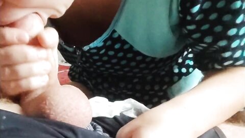 Got Bored Hit On Her Husband Turned Him On And Sucked His Cock