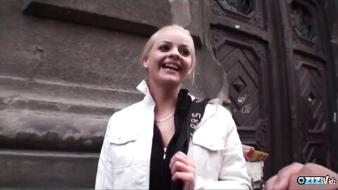 Blonde Honey Gets Familiar With A Vibrator In Front Of Two Asian Guys