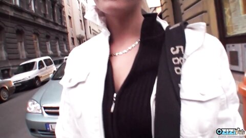 Blonde Honey Gets Familiar With A Vibrator In Front Of Two Asian Guys