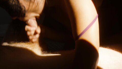 Cute Asian Girl Gives A Sensual Blowjob To A Big White Dick Closeup As
