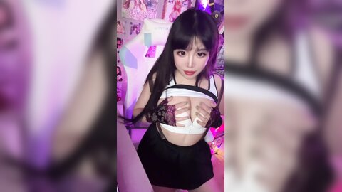 Asian Tifa Cosplayer Plays With Her Natural Big Tits