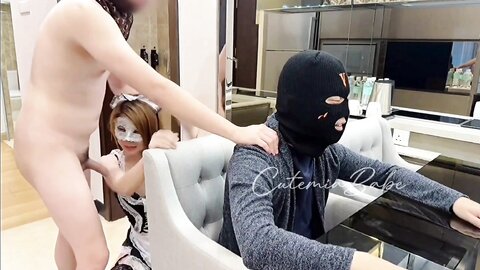 How The Petite Asian Maid Miababe Helps Boss And His Friends Relieve St