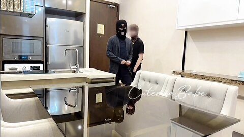 How The Petite Asian Maid Miababe Helps Boss And His Friends Relieve St