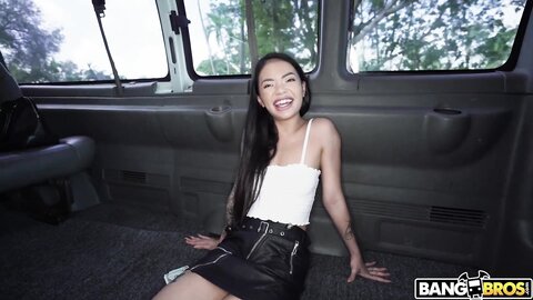 Asian slut Paisley Paige fucked on bang bus