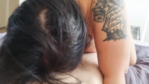 Asian slut sloppy bj