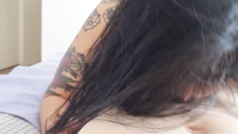 Asian slut sloppy bj