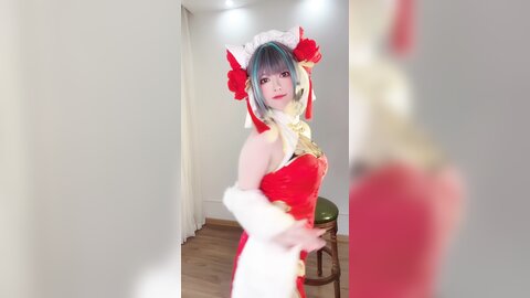 [Cosplay] 半半子 – 柴郡中华娘旗袍[45P2V-389MB]