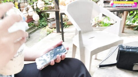At Coffee Shop Thailand With Sexy Girl โชว์เสียวร้านกาแฟ
