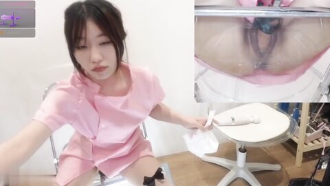 护士情趣装小姐姐，双镜头炮击插穴