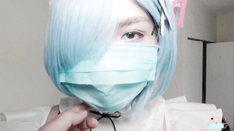 Cute Girl With Mask Cosplay Rem Play Toys Got Fucked And Cum In Mouth
