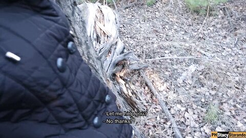 A Man Noticed How I Masturbated In The Forest And Fucked Me