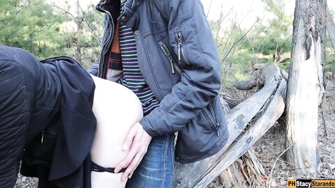 A Man Noticed How I Masturbated In The Forest And Fucked Me