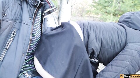 A Man Noticed How I Masturbated In The Forest And Fucked Me