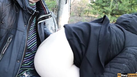 A Man Noticed How I Masturbated In The Forest And Fucked Me