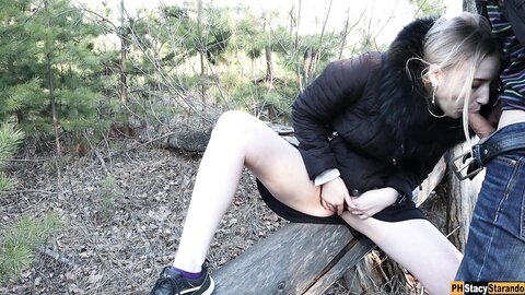 A Man Noticed How I Masturbated In The Forest And Fucked Me