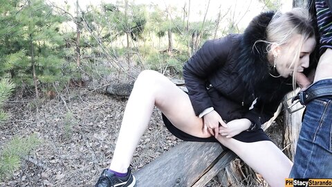 A Man Noticed How I Masturbated In The Forest And Fucked Me