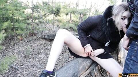 A Man Noticed How I Masturbated In The Forest And Fucked Me