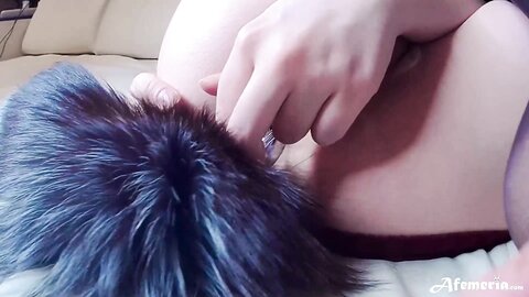 Femfoxfury  Hot Sexy Fox Masturbate Pussy Dildo With Butt Plug And Orgasm
