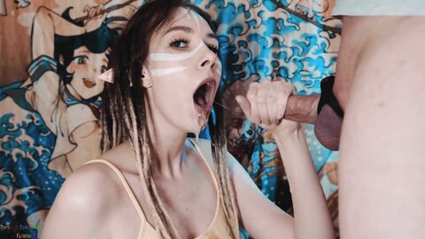 Futanarit  Girl Elf Blowjob Pretty Girl Sucking Cock Cum In Girlfriends Mouth Oral Sex Tall Girl