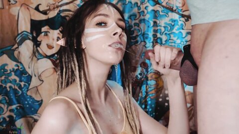 Futanarit  Girl Elf Blowjob Pretty Girl Sucking Cock Cum In Girlfriends Mouth Oral Sex Tall Girl