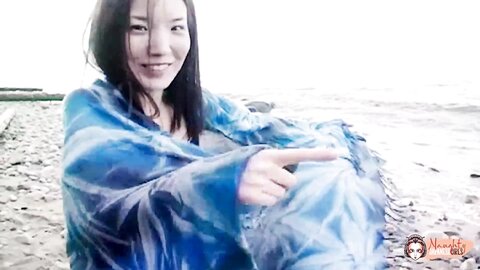 Getting Naked On A Beach Is Such A Huge Turn On For The Asian Babe
