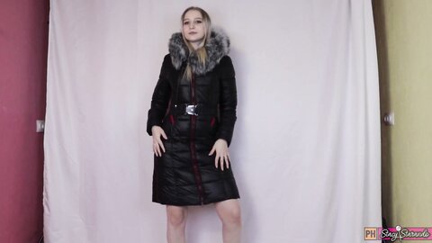A Teen Girl Is Just Dancing In A Down Jacket ｜ No Porn Video For Down Jacket Lovers