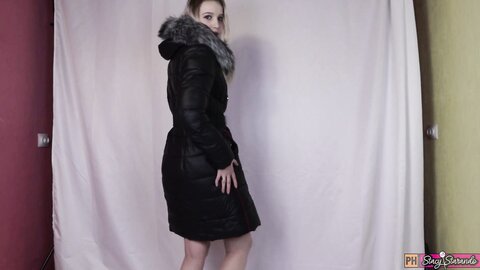 A Teen Girl Is Just Dancing In A Down Jacket ｜ No Porn Video For Down Jacket Lovers