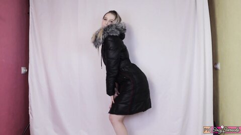 A Teen Girl Is Just Dancing In A Down Jacket ｜ No Porn Video For Down Jacket Lovers