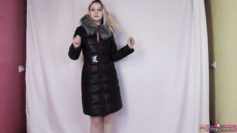 A Teen Girl Is Just Dancing In A Down Jacket ｜ No Porn Video For Down Jacket Lovers