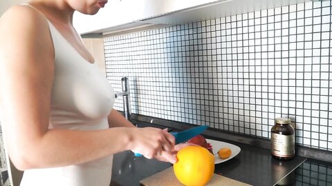 Oksana Katysheva  Hot Milf Showers Walks Without Panties Does Household Chores