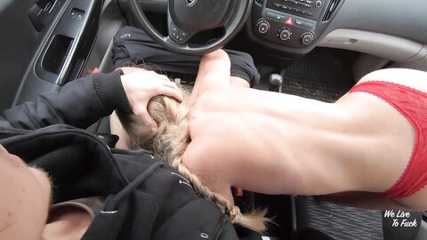 Footjob And Rough Sex In The Car I Had To Cum In Her Mouth  Amateur Couple Welivetofuck