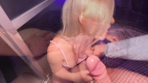 Horny Slut In A Pink Dress Sucks Deeply And Takes A Creampie Raw