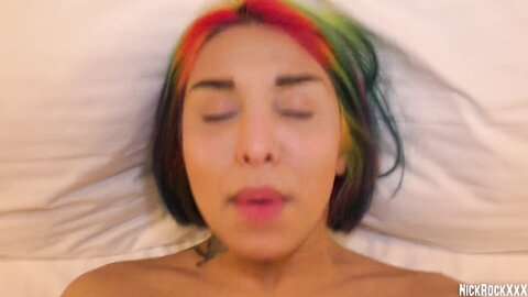 Met A Rainbow Girl On The Street And Fucked Her In A Hotel Hairy Pussy Rainbow