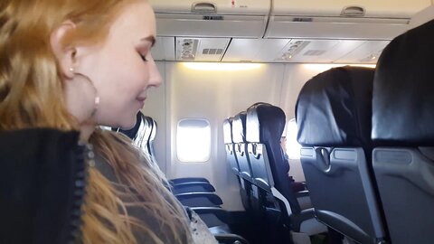 Public Airplane Handjob And Blowjob