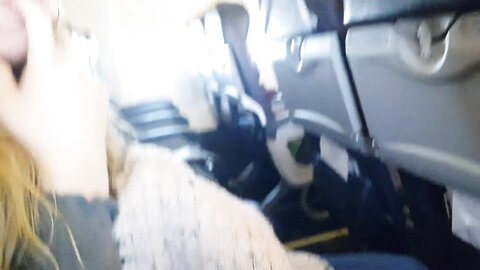 Public Airplane Handjob And Blowjob