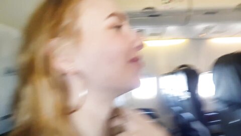 Public Airplane Handjob And Blowjob