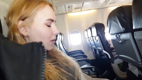 Public Airplane Handjob And Blowjob