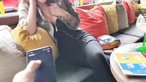 Myschoollife  Remote Control Orgasm Of My Stepsister In Bar