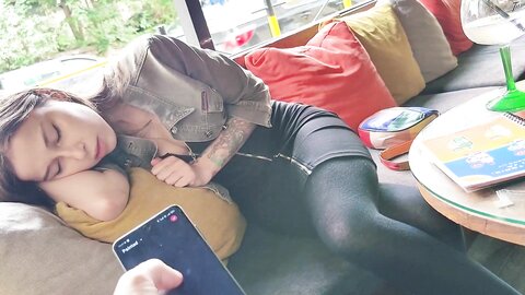 Myschoollife  Remote Control Orgasm Of My Stepsister In Bar