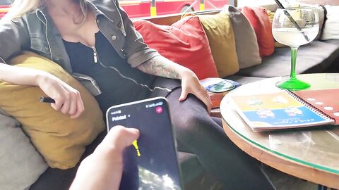 Myschoollife  Remote Control Orgasm Of My Stepsister In Bar