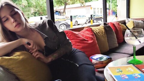 Myschoollife  Remote Control Orgasm Of My Stepsister In Bar