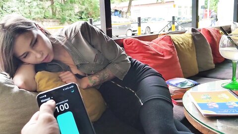 Myschoollife  Remote Control Orgasm Of My Stepsister In Bar