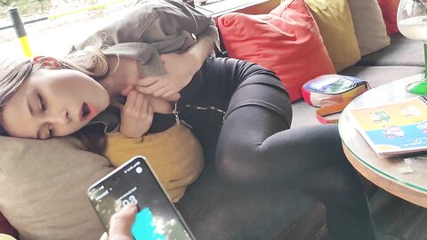 Myschoollife  Remote Control Orgasm Of My Stepsister In Bar
