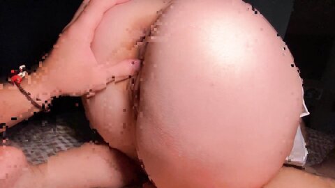 A Lot Of Lube On Her Huge Ass Amazing Reverse Cowgirl Fuck